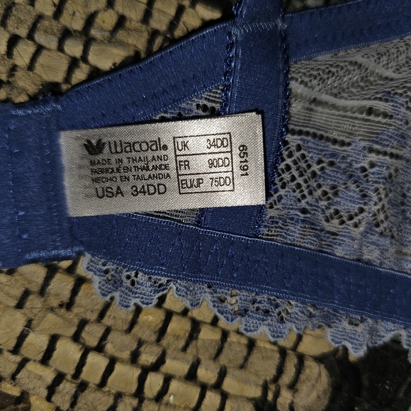 NWT Wacoal Royal Blue Lace Bra 34DD - Picture 3 of 7